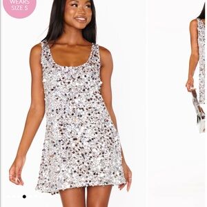 Show Me Your MuMu Silver Sequin Mini Dress